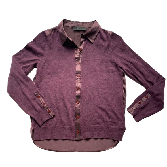 Twin-Set Tops - twin set simona barbieri Purple Button-Up Top sweater wool silk